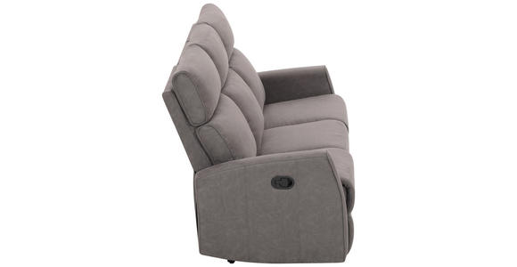 3-SITZER-SOFA Mikrofaser Grau  - Schwarz/Grau, KONVENTIONELL, Kunststoff/Textil (180/105/93cm) - Xora