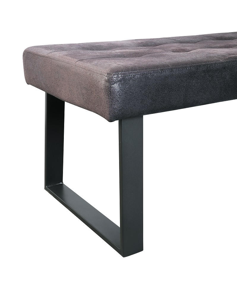 SITZBANK 140/49/48 cm Webstoff Schwarz - Schwarz, MODERN, Textil/Metall (140/49/48cm) - MID.YOU
