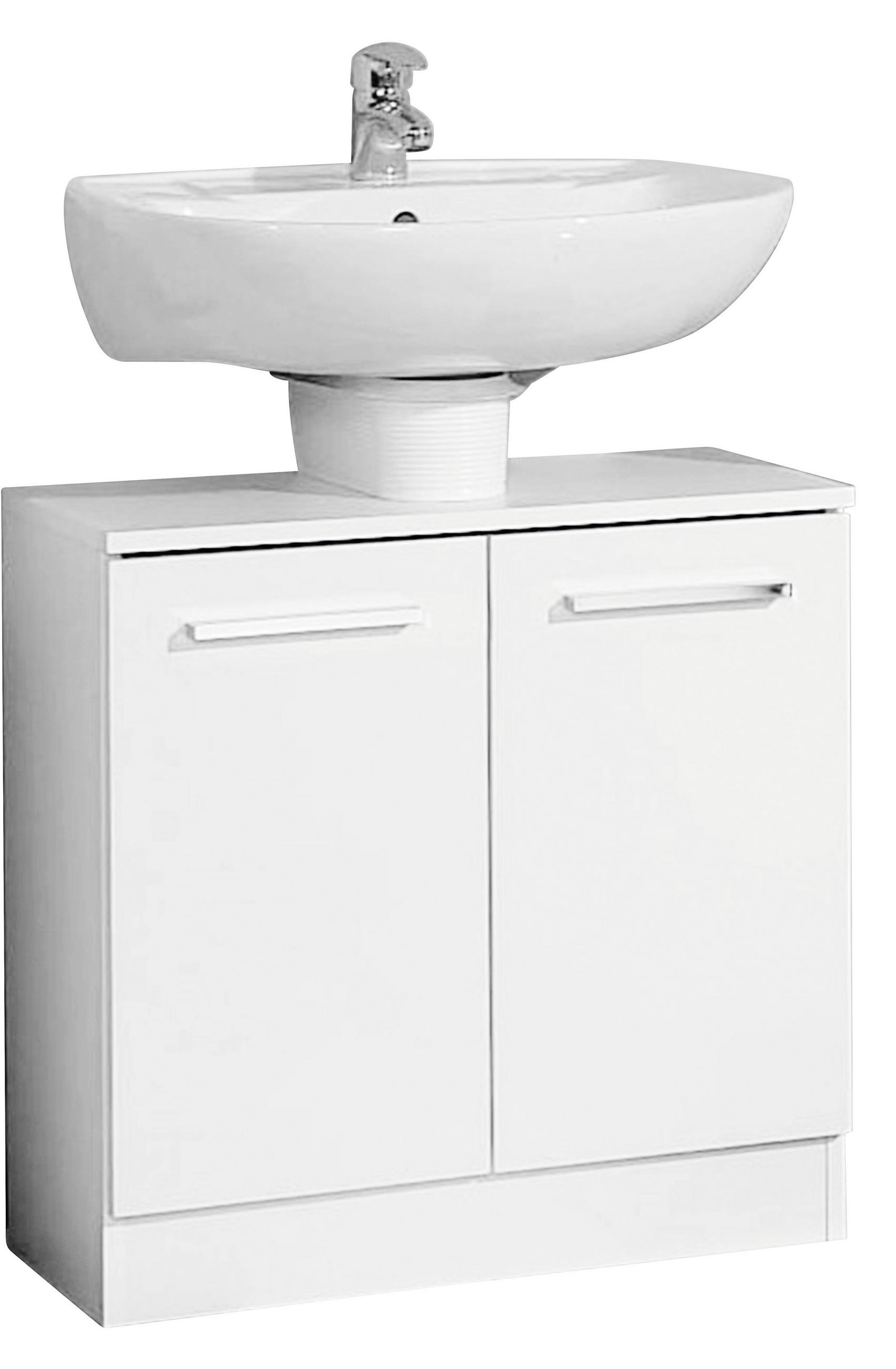 TVÄTTSTÄLLSUNDERSKÅP 60/62/33 cm  - vit/kromfärg, Klassisk, trämaterial (60/62/33cm) - Best Price