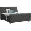BOXSPRINGBETT TURIN -TIME- - Schwarz/Grau, KONVENTIONELL, Holz/Textil (180/200cm) - Ti'me