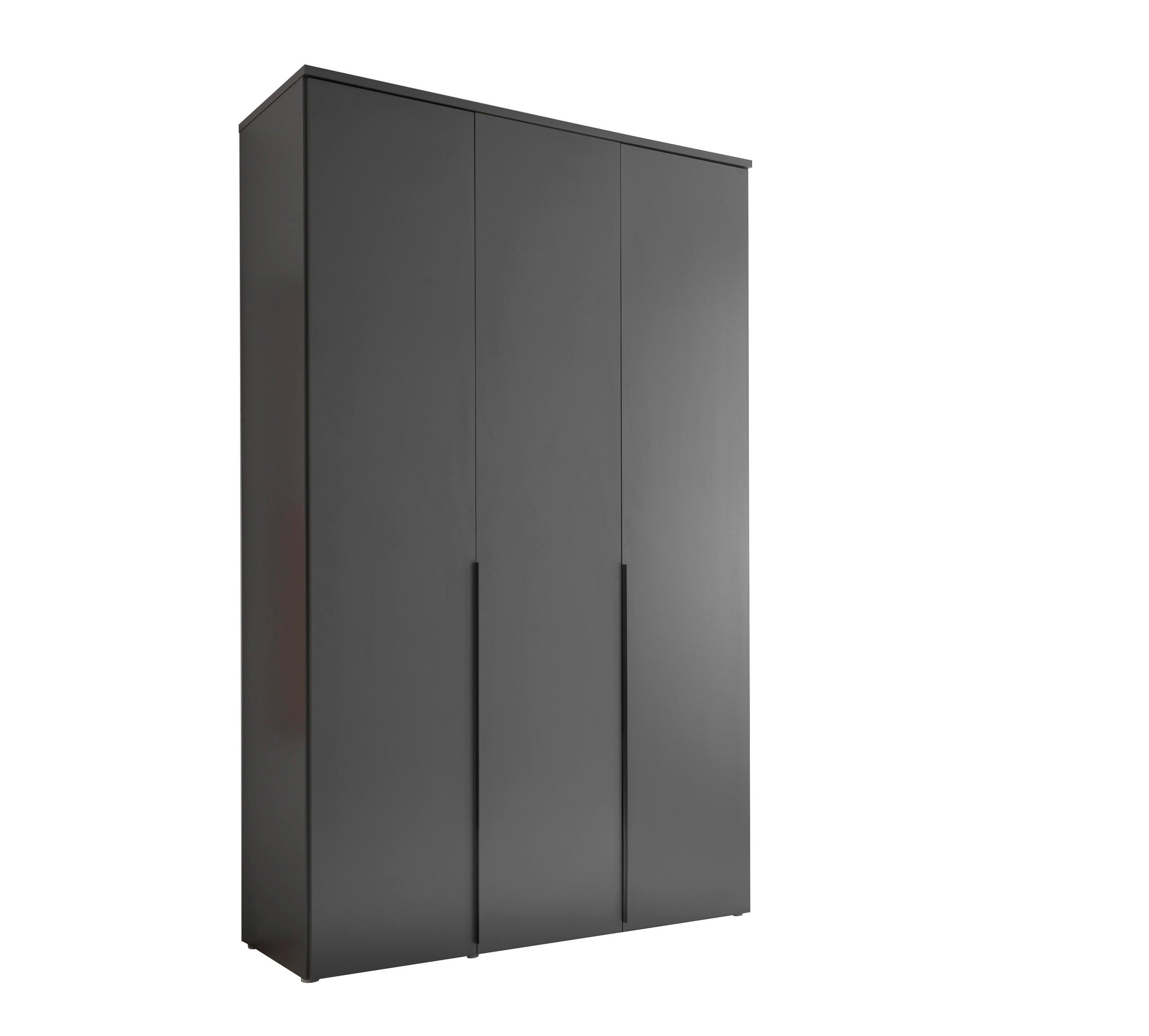 DREHTÜRENSCHRANK  in Graphitfarben  - Schwarz/Graphitfarben, MODERN, Holzwerkstoff/Kunststoff (135/225/52cm) - Carryhome