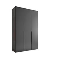DREHTÜRENSCHRANK  in Graphitfarben  - Schwarz/Graphitfarben, MODERN, Holzwerkstoff/Kunststoff (135/225/52cm) - Carryhome