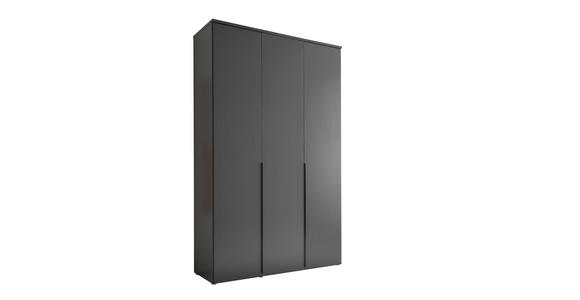 DREHTÜRENSCHRANK  in Graphitfarben  - Schwarz/Graphitfarben, MODERN, Holzwerkstoff/Kunststoff (135/225/52cm) - Carryhome