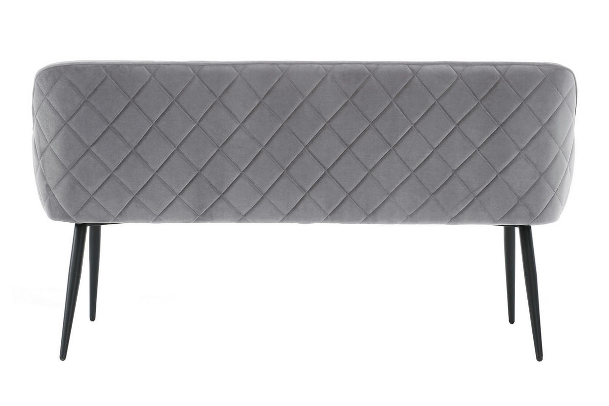 SITZBANK 160/85/61 cm Samt Grau Metall  - Schwarz/Grau, MODERN, Textil/Metall (160/85/61cm) - Livetastic