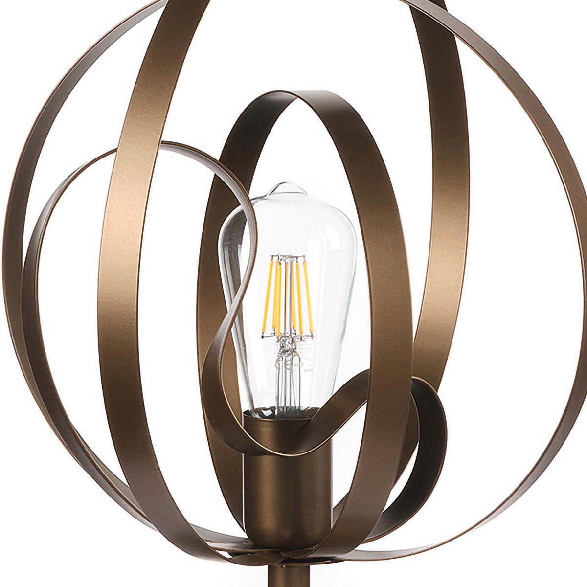 STOLNÁ LAMPA, E27, 30/37 cm  - bronzová, Design, kov (30/37cm)