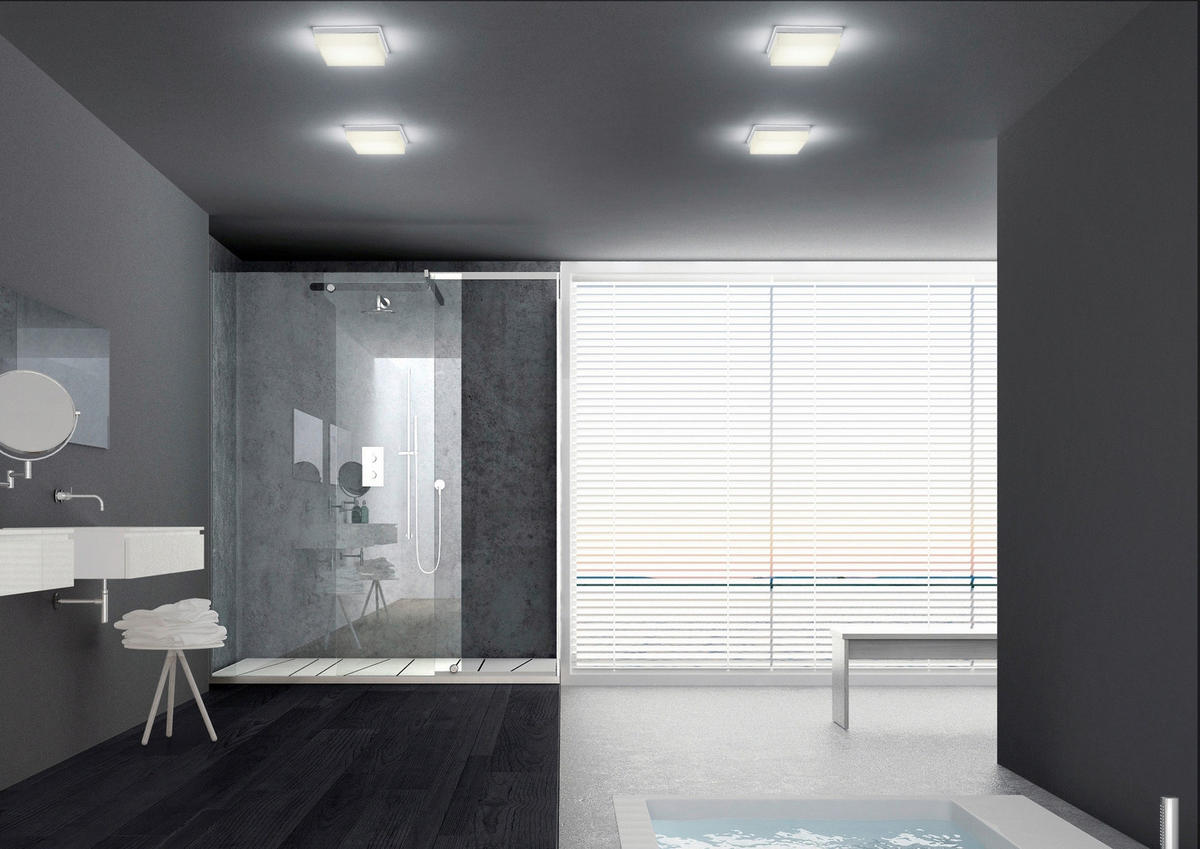 LED-DECKENLEUCHTE Cosi 21/21/6 cm  - Chromfarben, Design, Glas/Metall (21/21/6cm) - Helestra