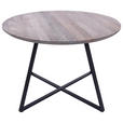 COUCHTISCH in Holz, Metall 60/60/40 cm  - Eichefarben/Schwarz, Natur, Holz/Metall (60/60/40cm) - Novel