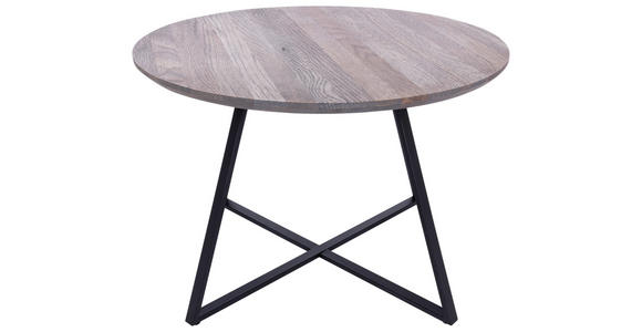 COUCHTISCH in Holz, Metall 60/60/40 cm - Eichefarben/Schwarz, Natur, Holz/Metall (60/60/40cm) - Novel