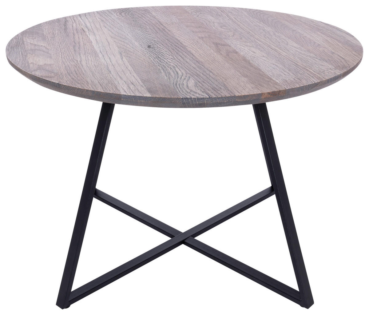 COUCHTISCH in Holz, Metall 60/60/40 cm  - Eichefarben/Schwarz, Natur, Holz/Metall (60/60/40cm) - Novel