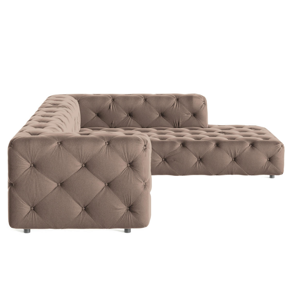 ECKSOFA Fresco Braun Samt  - Schwarz/Braun, Design, Kunststoff/Textil (325/228cm) - P & B