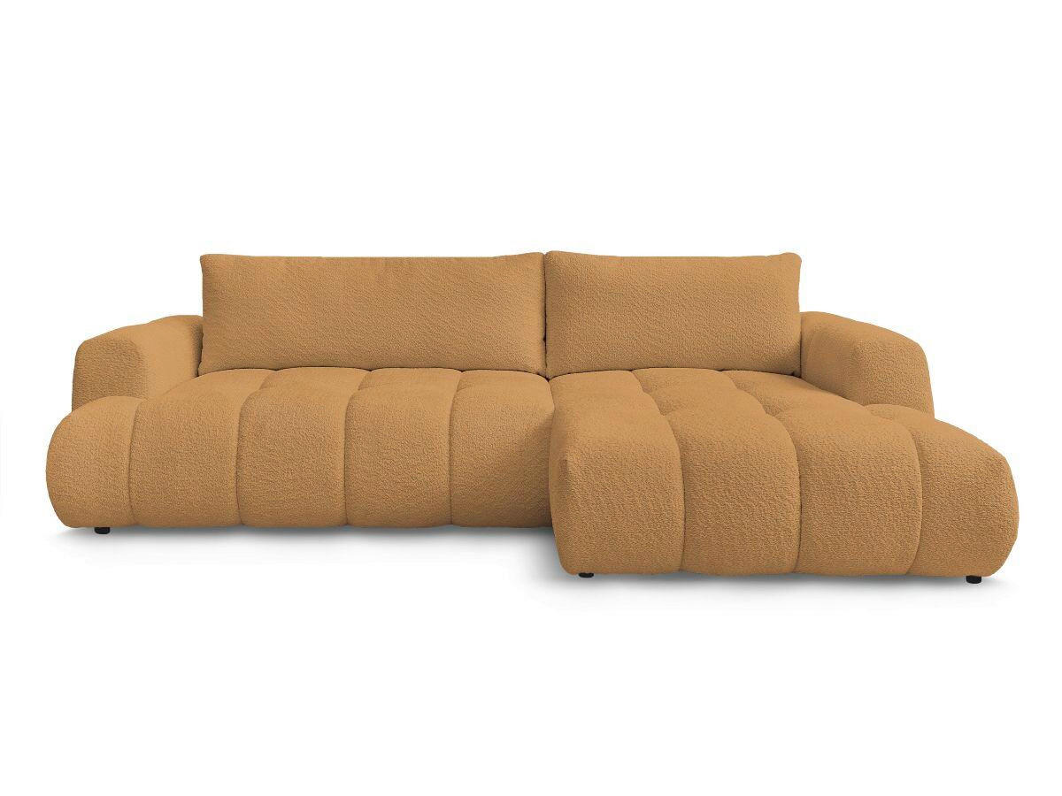 ECKSCHLAFSOFA FUJI Bouclé Gelb  inkl.  - Gelb/Schwarz, MODERN, Kunststoff/Textil (292/160cm)