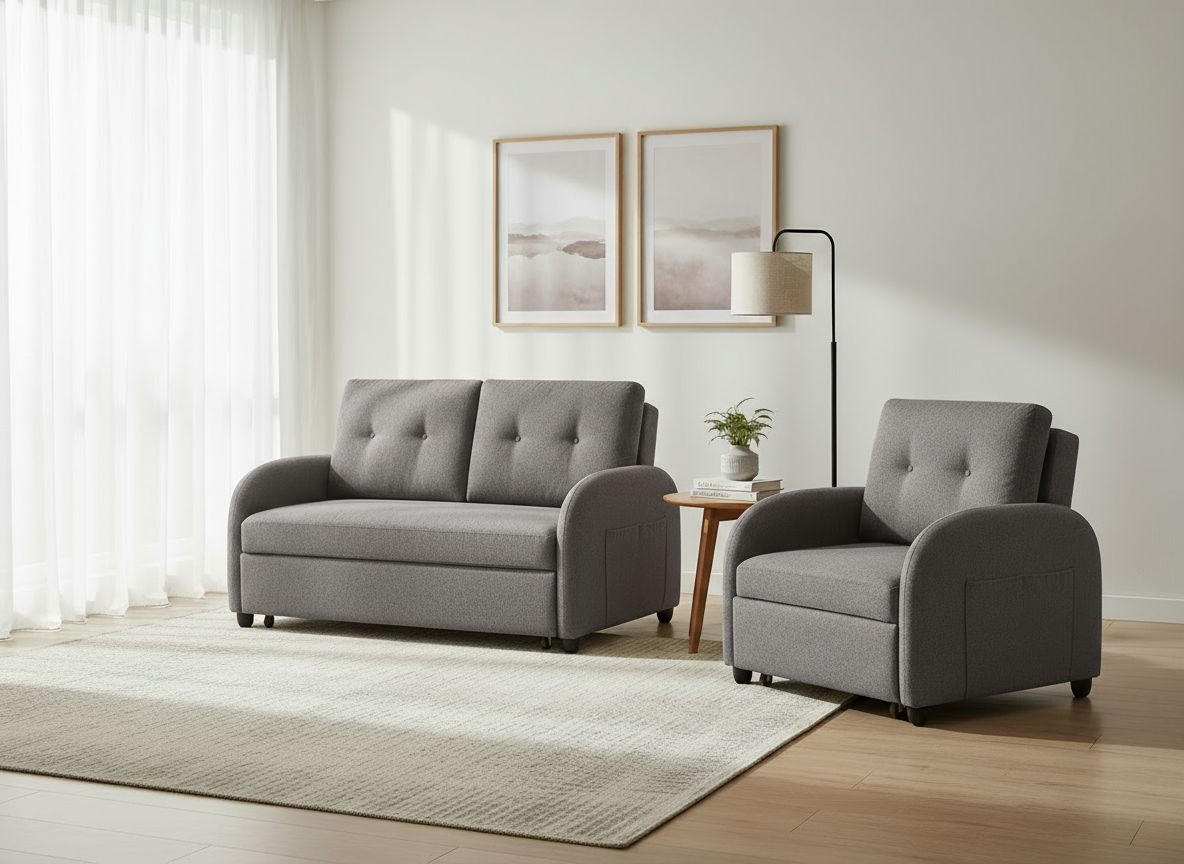 BÄDDSOFFA i linneimitation mörkgrå  - mörkgrå/svart, Design, textil/plast (140/94/95cm) - Livetastic