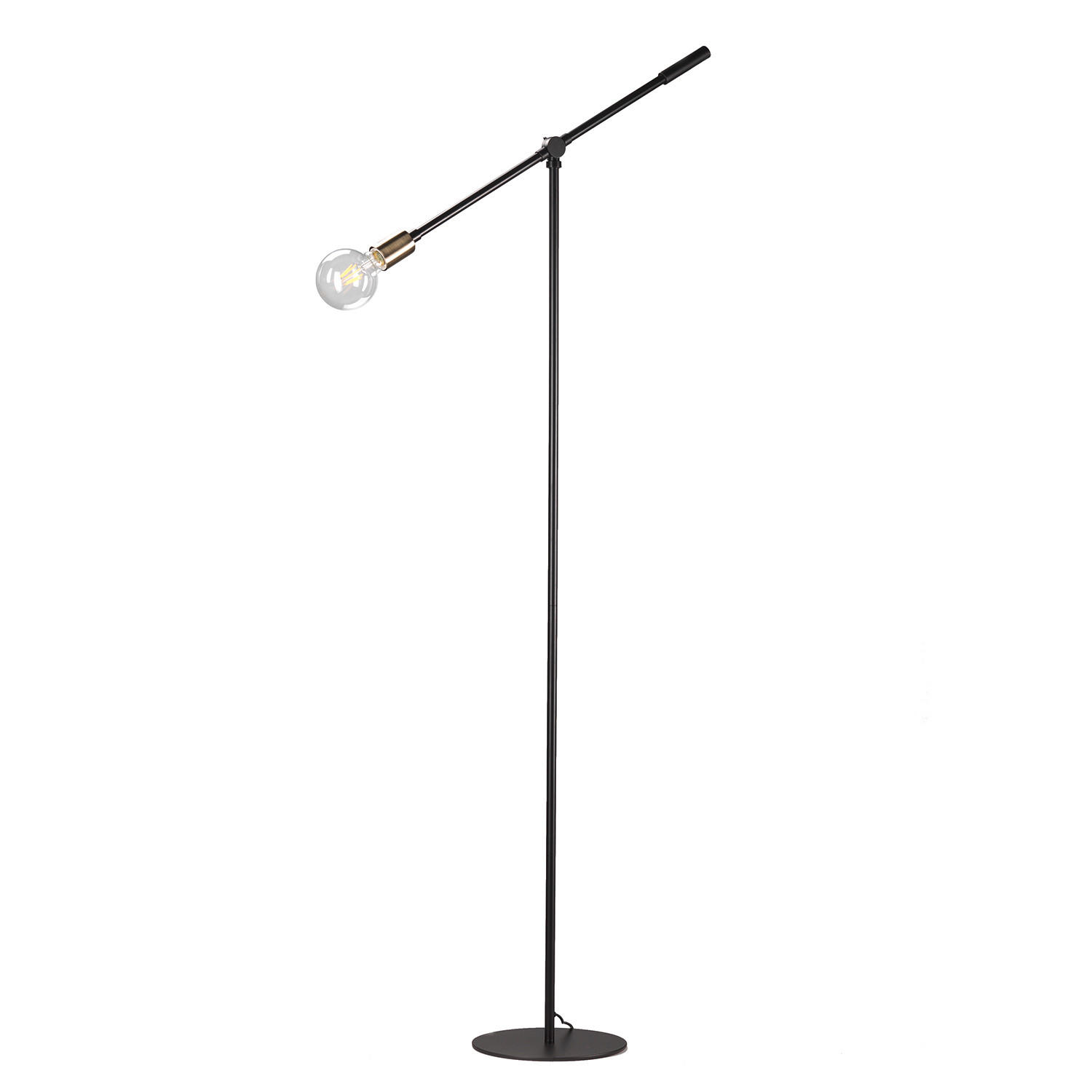 STEHLEUCHTE 62/170 cm    - Goldfarben/Schwarz, Design, Metall (62/170cm)