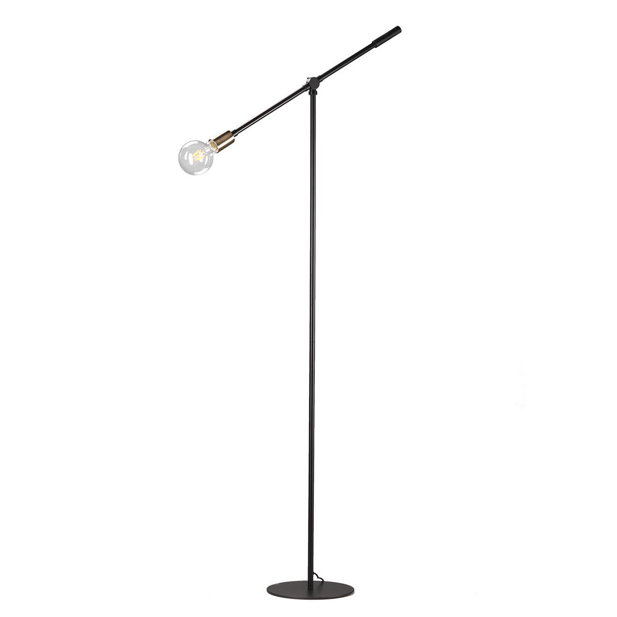 STEHLEUCHTE 62/170 cm    - Goldfarben/Schwarz, Design, Metall (62/170cm)