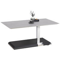 COUCHTISCH 110/60/46-62 cm rechteckig Grau, Schwarz  - Schwarz/Grau, MODERN, Keramik/Holzwerkstoff (110/60/46-62cm) - Bacher