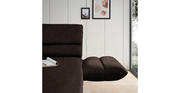 ECKSOFA  in Flachgewebe Braun  279-327/176-217 cm  - Schwarz/Braun, Design, Textil/Metall (279-327/176-217cm) - Dieter Knoll