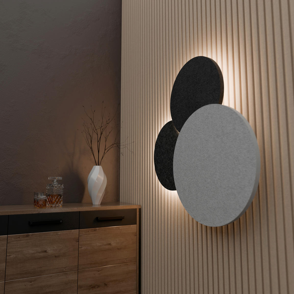 AKUSTIKPANEEL  - Anthrazit, Basics, Kunststoff (60/2,4cm)