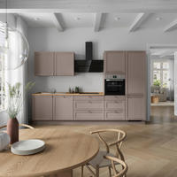 KÜCHENBLOCK Frame 330 cm  in Eichefarben, Beigebraun  - Edelstahlfarben/Eichefarben, MODERN, Holzwerkstoff/Metall (330cm) - Nobilia