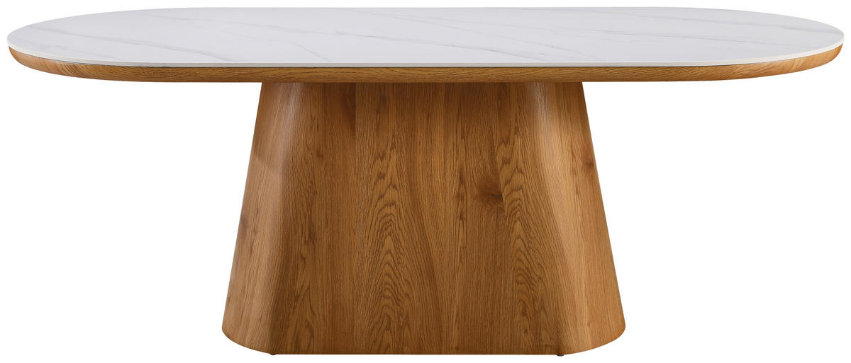 ESSTISCH in Holz, Keramik, Papier 200/110/75 cm  - Eichefarben/Weiß, MODERN, Holz/Keramik (200/110/75cm) - Livetastic