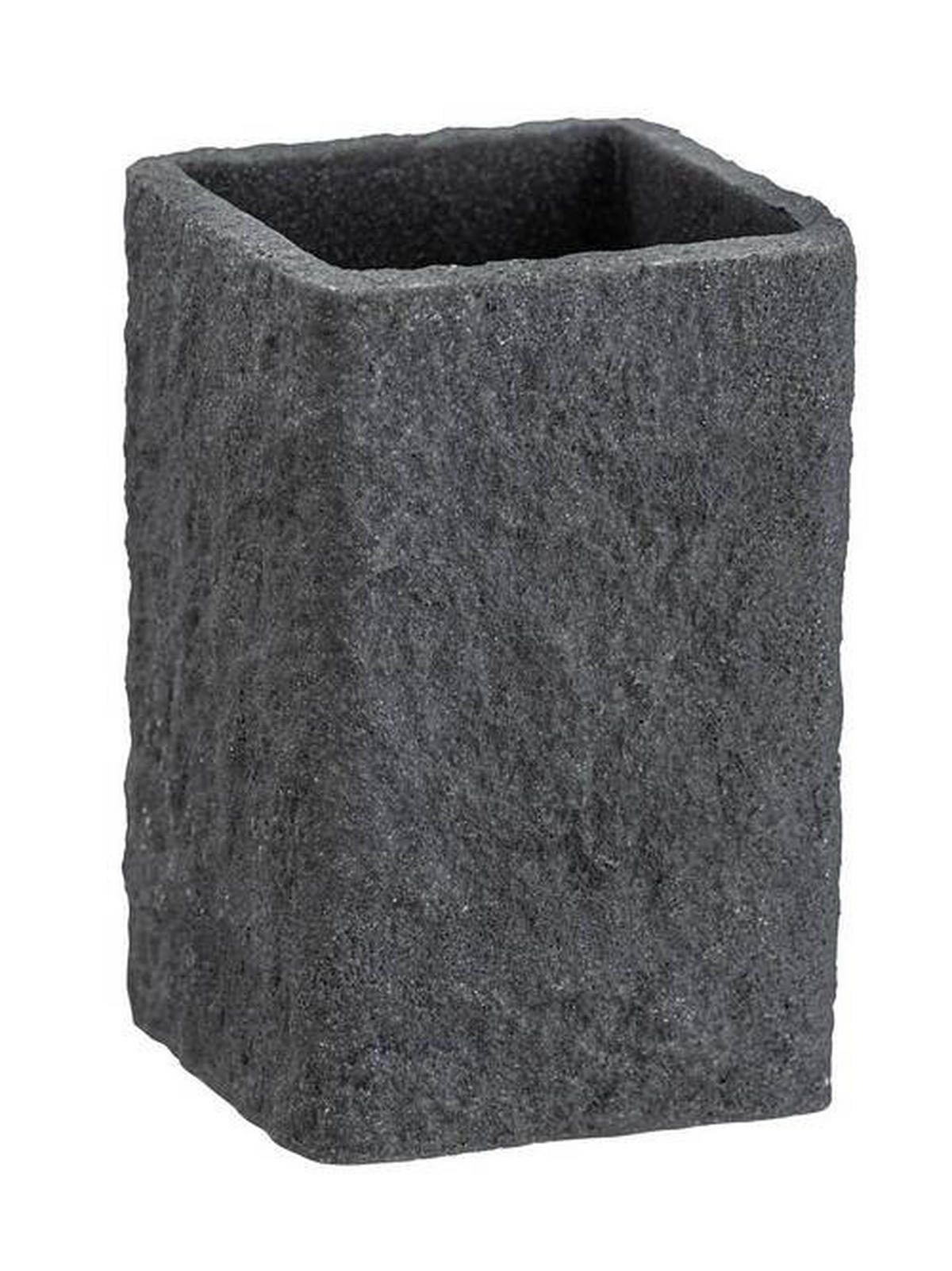 ZAHNPUTZBECHER Kunststoff  - Anthrazit, Basics, Kunststoff (7,5/11/7,5cm) - Wenko