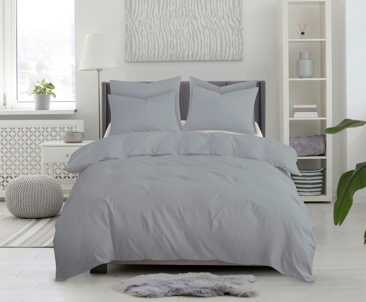 BETTWÄSCHESET Adea 160/210 cm  65 cm/100 cm  - Grün, Basics, Textil (160/210cm) - Ambiente