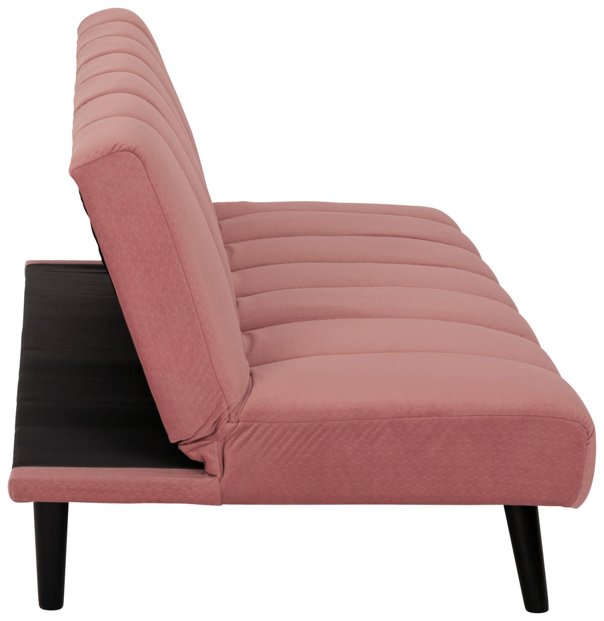 JUGEND- UND KINDERSOFA Flanell Altrosa  - Schwarz/Altrosa, MODERN, Holz/Textil (180/81/93cm) - P & B