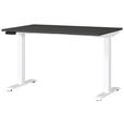 SCHREIBTISCH 120/80/72-118 cm  in Graphitfarben, Weiß  - Graphitfarben/Weiß, MODERN, Holzwerkstoff/Metall (120/80/72-118cm) - Novel