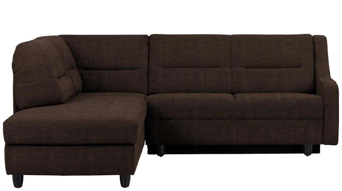 ECKSOFA in Chenille Dunkelbraun  208/226 cm  - Dunkelbraun/Schwarz, KONVENTIONELL, Textil (208/226cm) - Sedda