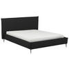 POLSTERBETT 180/200 cm,  in Schwarz, gepolstertes Kopfteil,  - Schwarzchrom/Schwarz, KONVENTIONELL, Leder/Metall (180/200cm) - Esposa