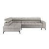 ECKSOFA in Flachgewebe Hellgrau  - Hellgrau/Schwarz, Trend, Kunststoff/Textil (203/261cm) - Livetastic