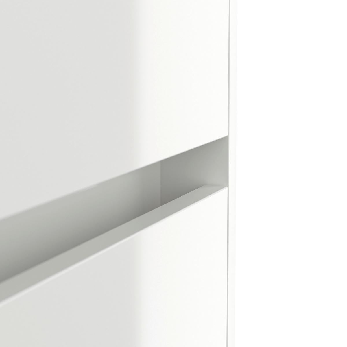 SIDEBOARD Posseik Industrial  in 76/93,6/42 cm  - Weiß Hochglanz/Schwarz, Design, Holzwerkstoff/Metall (76/93,6/42cm) - P & B