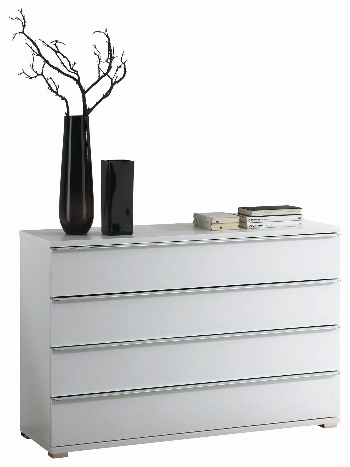 KOMODA, biela, 120/80/40 cm - biela/chrómová, Design, kompozitné drevo/plast (120/80/40cm) - Cantus