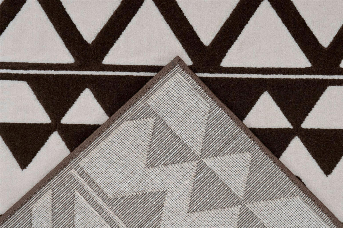 FLATVÄVD MATTA 120/170 cm  - brun/cremefärgad, Basics, textil (120/170cm) - Kayoom
