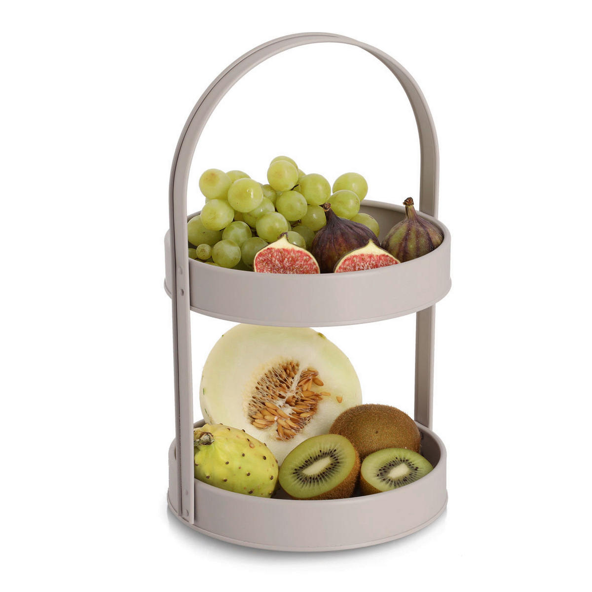 ETAGERE 2-stöckig - Greige, Basics, Metall (20,5/19,5/33cm) - Zeller Present