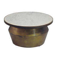 COUCHTISCH rund Goldfarben einfacher Aufbau  - Goldfarben, Design, Stein/Metall (60/31/60cm) - Livetastic