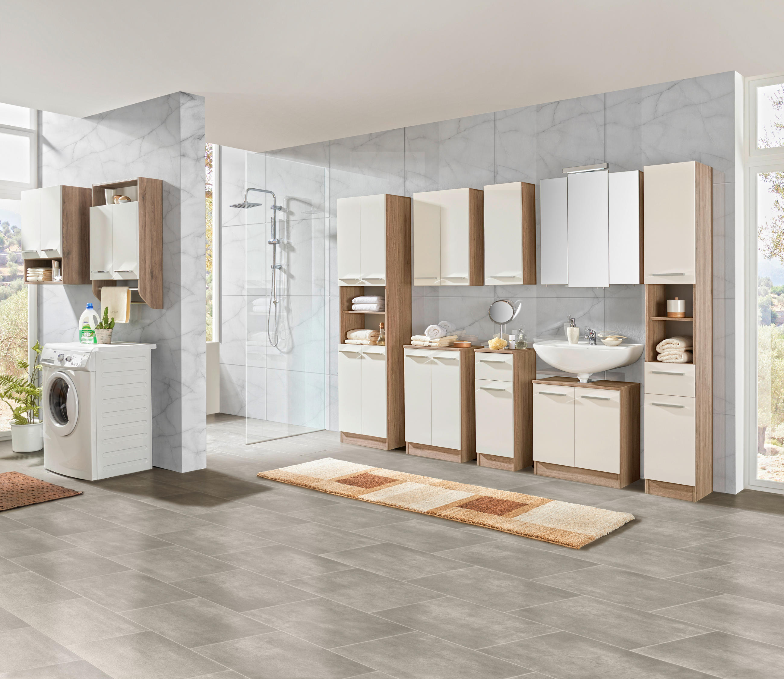 HOCHSCHRANK 50/195,5/33 cm  - Chromfarben/Eiche San Remo, Design, Holzwerkstoff (50/195,5/33cm) - Xora