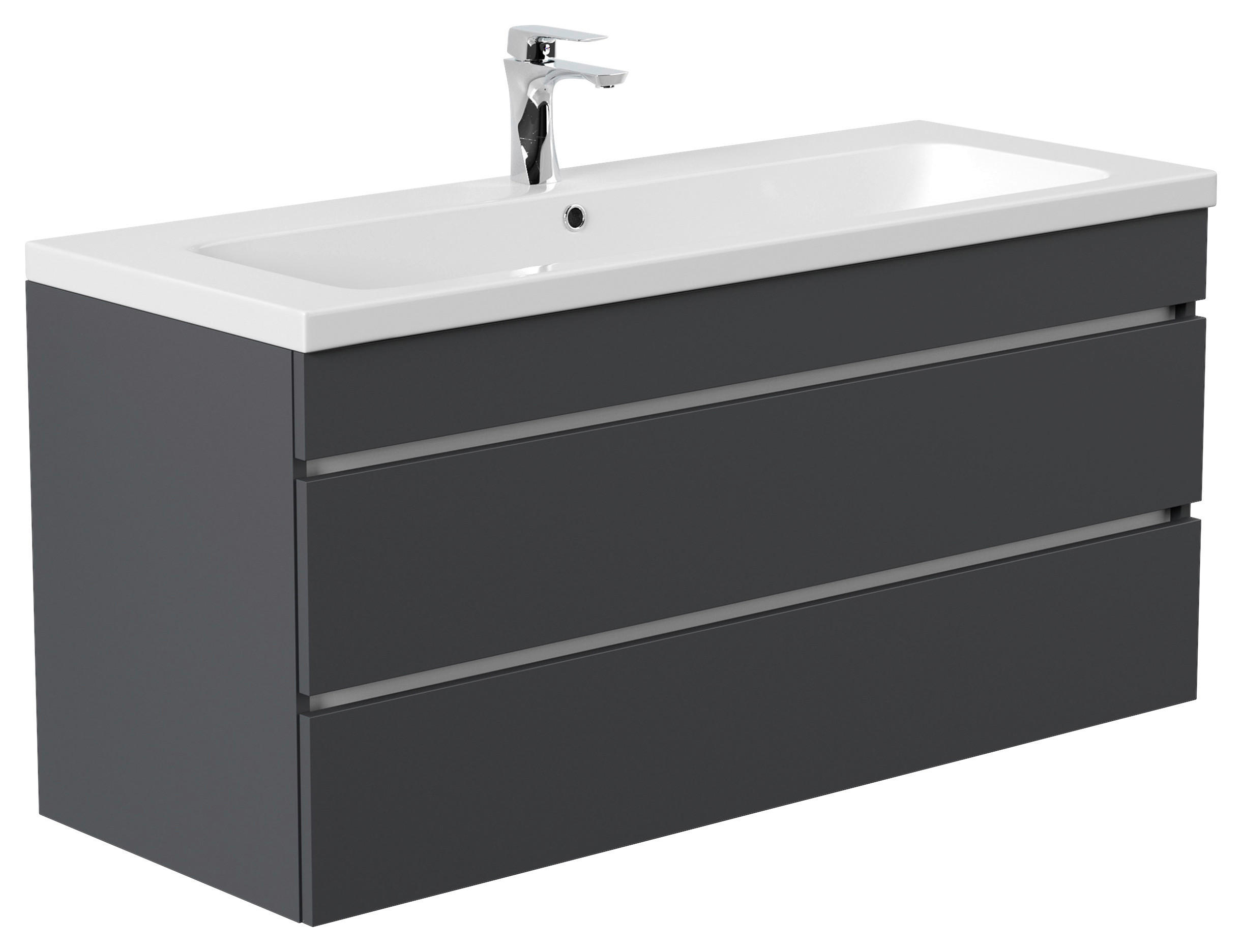 WASCHTISCHKOMBI 120 cm  - Graphitfarben/Weiß, Basics, Holzwerkstoff/Stein (120cm) - MID.YOU