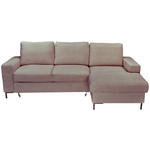ECKSOFA Taupe Cord  - Taupe/Schwarz, KONVENTIONELL, Textil/Metall (240/150cm) - Carryhome