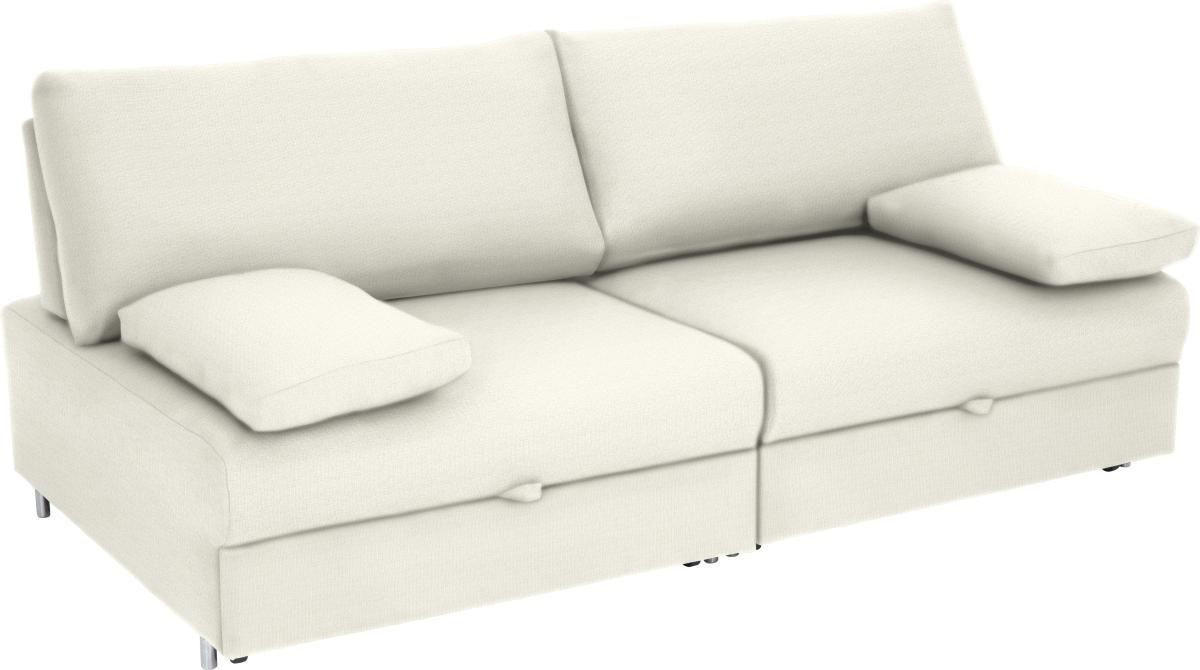 SCHLAFSOFA in Textil Naturfarben  - Chromfarben/Naturfarben, Design, Textil/Metall (192/77-88/110-120cm) - Bali
