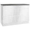 BÄNKSKÅP 120/86/60 cm  i grå, vit, vit högglans  - vit/vit högglans, Lifestyle, trämaterial (120/86/60cm) - Held