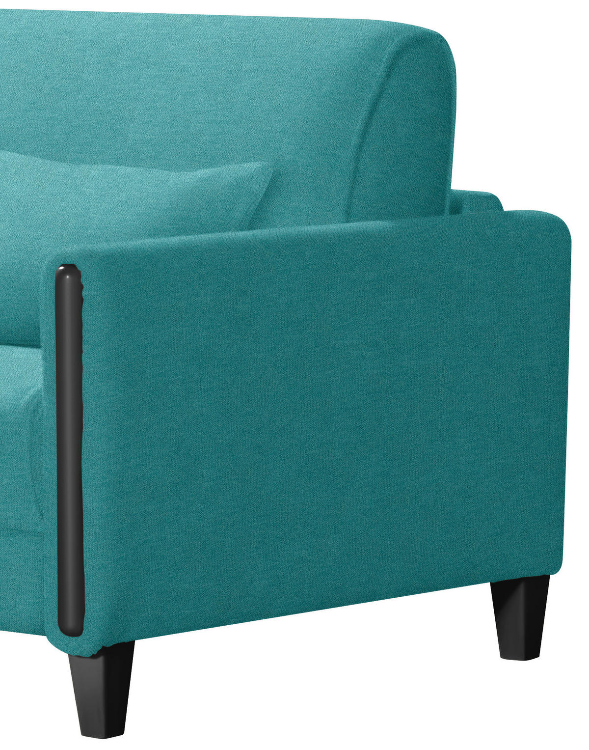 SCHLAFSOFA in Holz, Textil Schwarz, Türkis  - Türkis/Schwarz, Design, Holz/Textil (174/88/104cm) - Niels Andersson