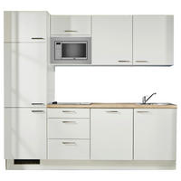 KÜCHENLEERBLOCK 240 cm   in Weiß, Eichefarben  - Edelstahlfarben/Eichefarben, Design, Holzwerkstoff/Metall (240cm) - Pino