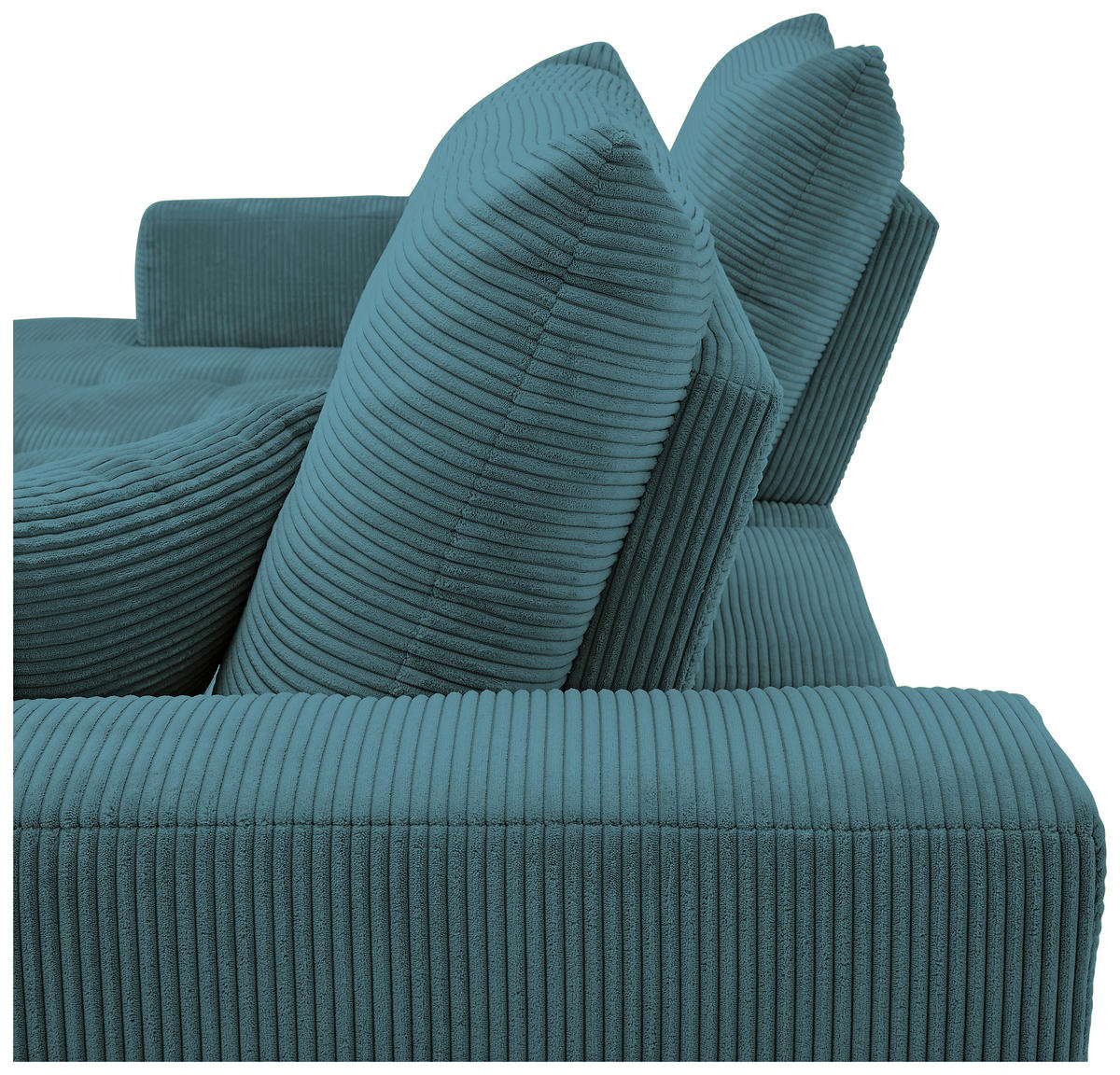 ECKSOFA in Cord Petrol  - Petrol/Schwarz, Konventionell, Textil/Metall (185/250cm) - Carryhome