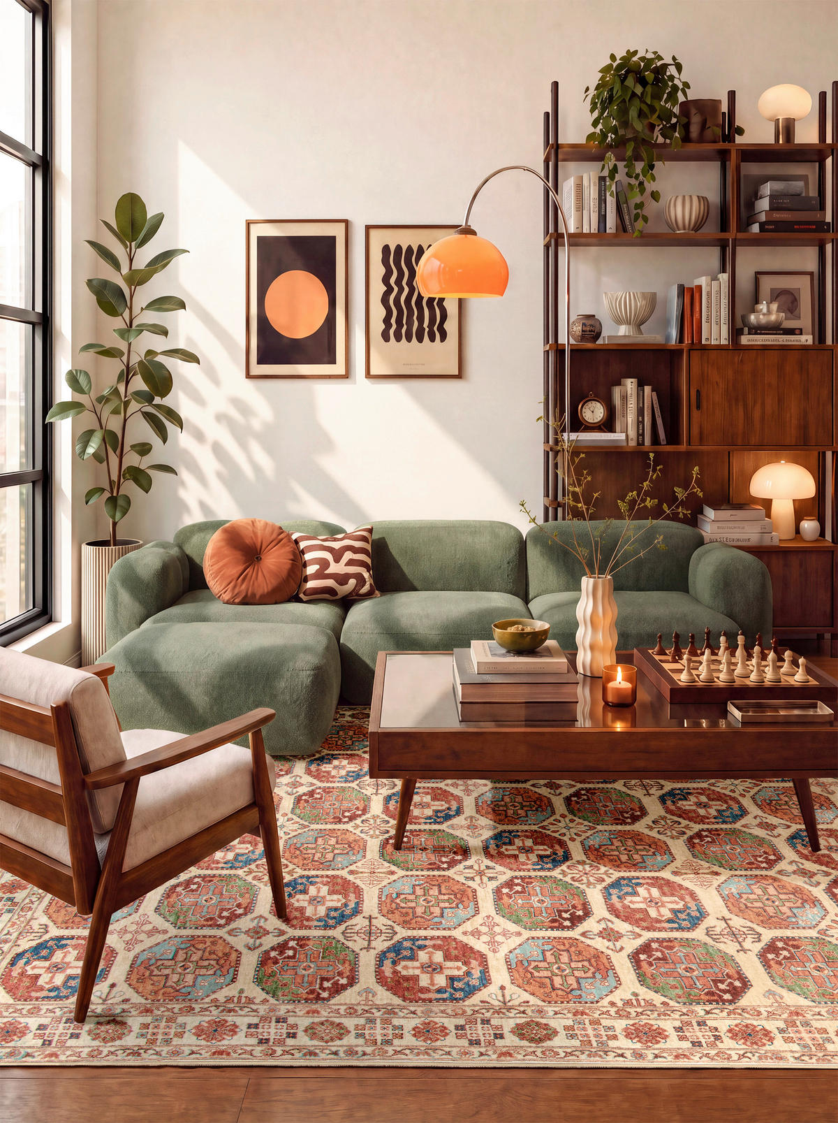 VINTAGE-TEPPICH Living Bathian 200/290 cm  in Creme, Terracotta, Graublau  - Graublau/Terracotta, LIFESTYLE, Kunststoff/Textil (200/290cm) - Lindorug