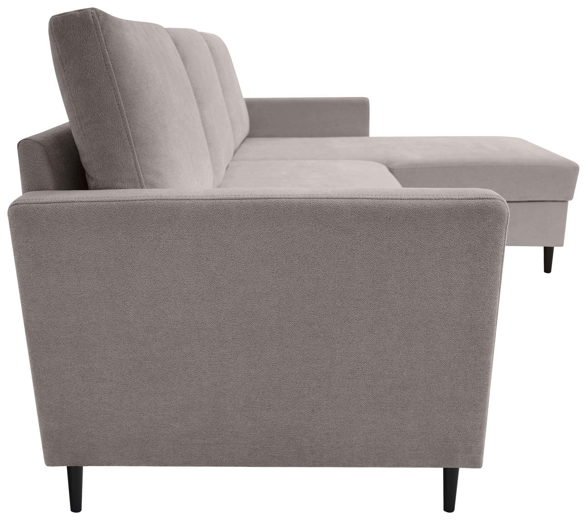 ECKSOFA Hellbraun Chenille  - Hellbraun/Schwarz, KONVENTIONELL, Holz/Textil (159/221cm) - Carryhome