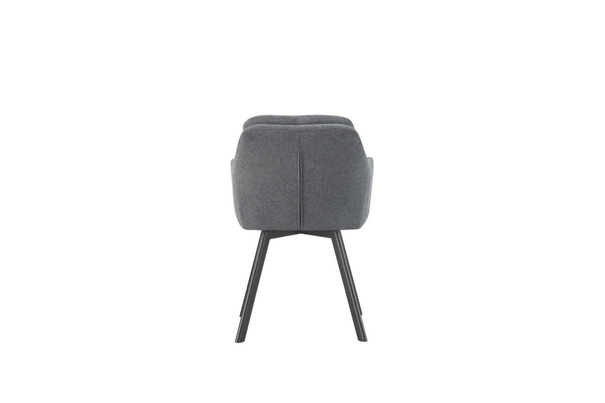 STUHL-SET 2 Stück  in Webstoff  - Anthrazit/Schwarz, MODERN, Textil/Metall (53/87/62cm) - MID.YOU