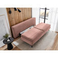 BOXSPRINGSOFA Flachgewebe Rosa  - Schwarz/Rosa, KONVENTIONELL, Textil/Metall (204/93/100cm) - Novel