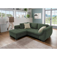 ECKSOFA in Cord Grün  190/250 cm  - Beige/Schwarz, Design, Holz/Textil (190/250cm) - MID.YOU