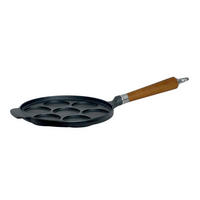 BRATPFANNE  - Schwarz/Braun, Basics, Holz/Metall (51/24/7cm)