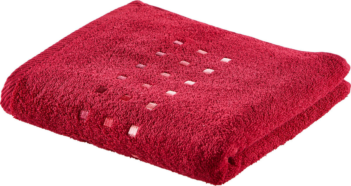 HANDTUCH Quattro Dunkelrot  - Dunkelrot, Basics, Textil (50/100cm) - Esposa